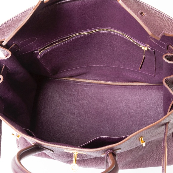 HERMES Raisin Togo Birkin 35cm Gold Hardware - Picture 8 of 11